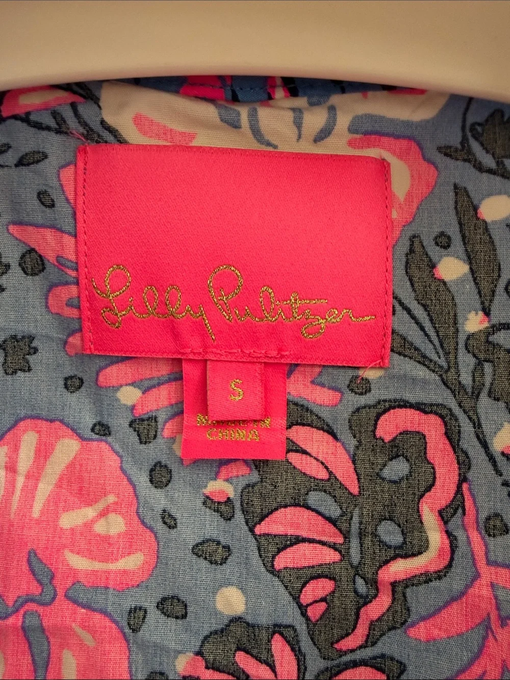 Lilly Pulitzer Navy Blue and Hot Pink Floral Skirt Set